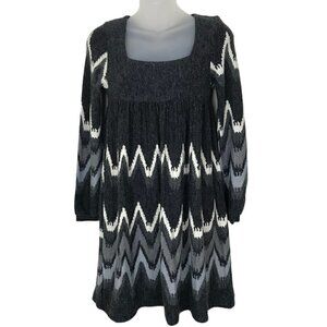 Rebecca  Taylor Grey and White Wool Blend Mini Dress Size S